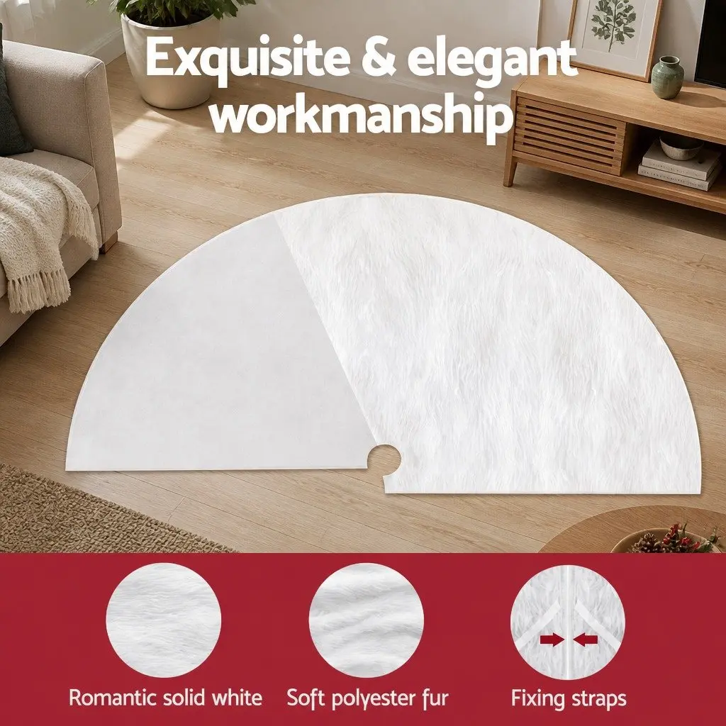 Christmas Tree Skirt Polyester 120cm White Fluffy