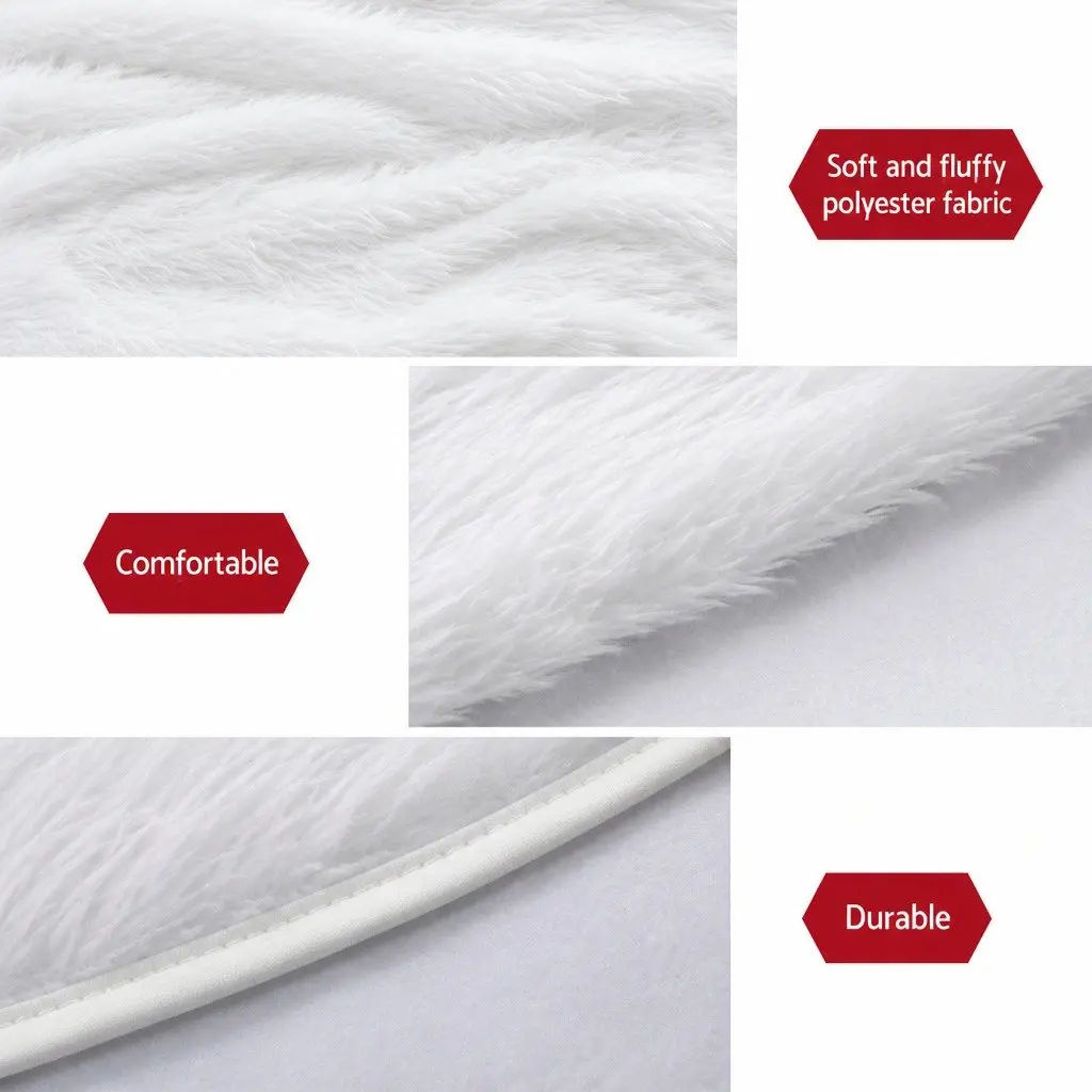 Christmas Tree Skirt Polyester 120cm White Fluffy
