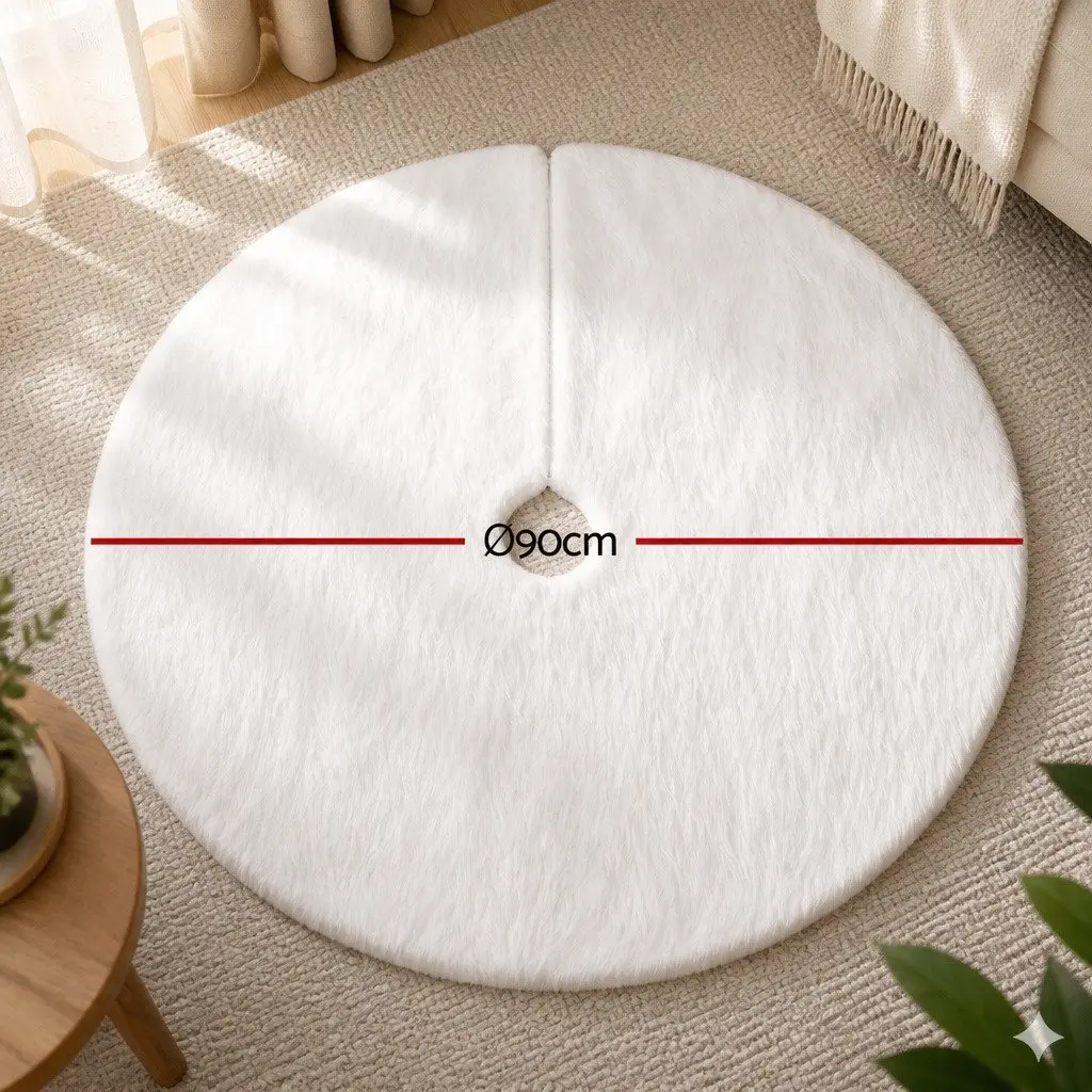 90cm Christmas Tree Skirt for Holiday Decor