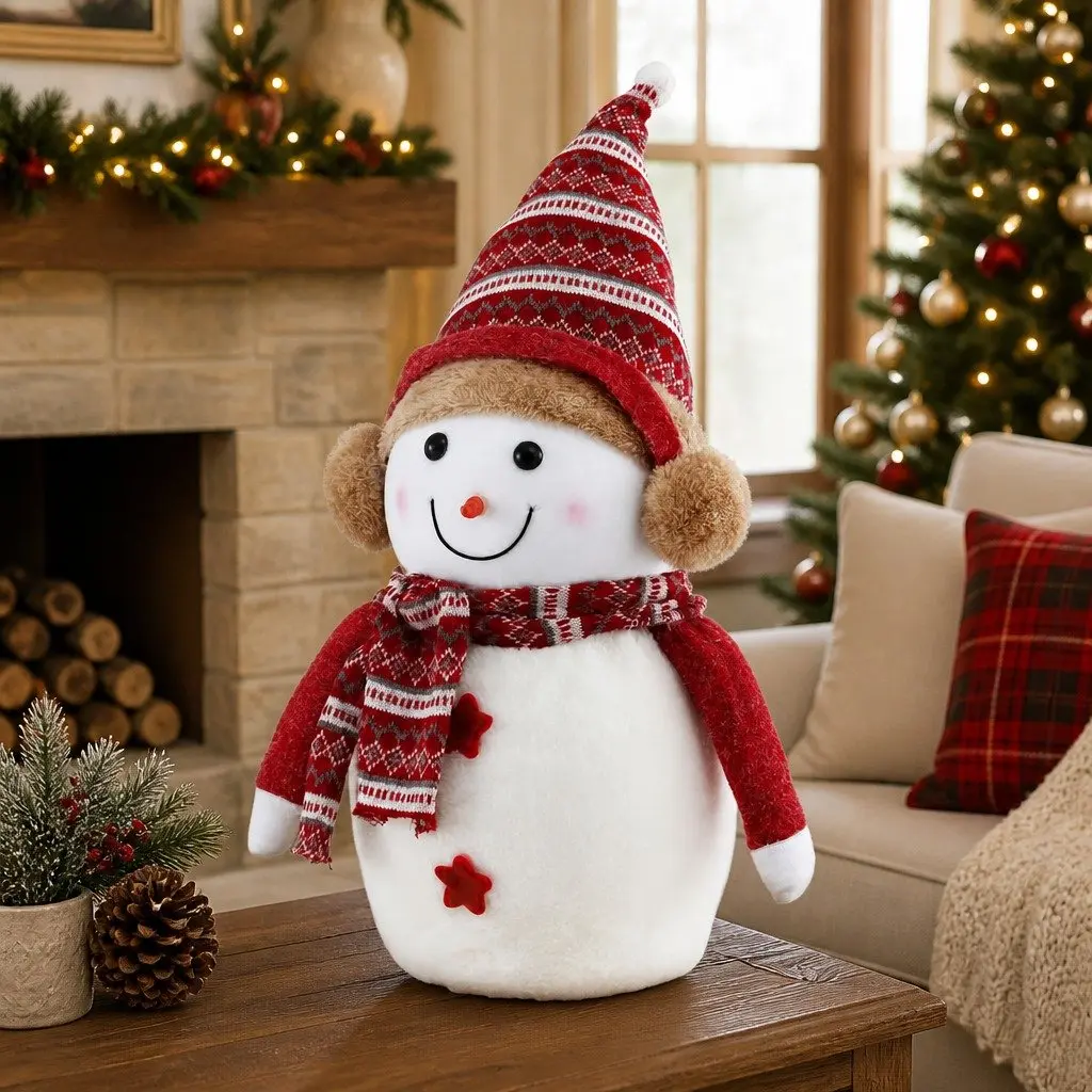 60cm Snowman Plush Ornament for Holiday Use