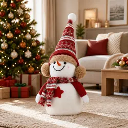 Practical 35cm Plush Snowman for Holiday Displays