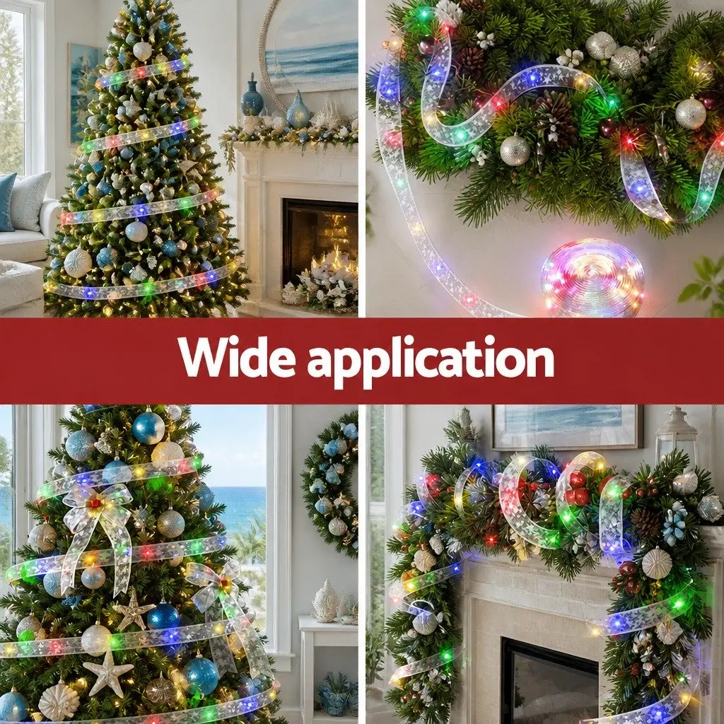 Christmas Lights LED Ribbon String 20M Multicolour Indoor Outdoor Decoration