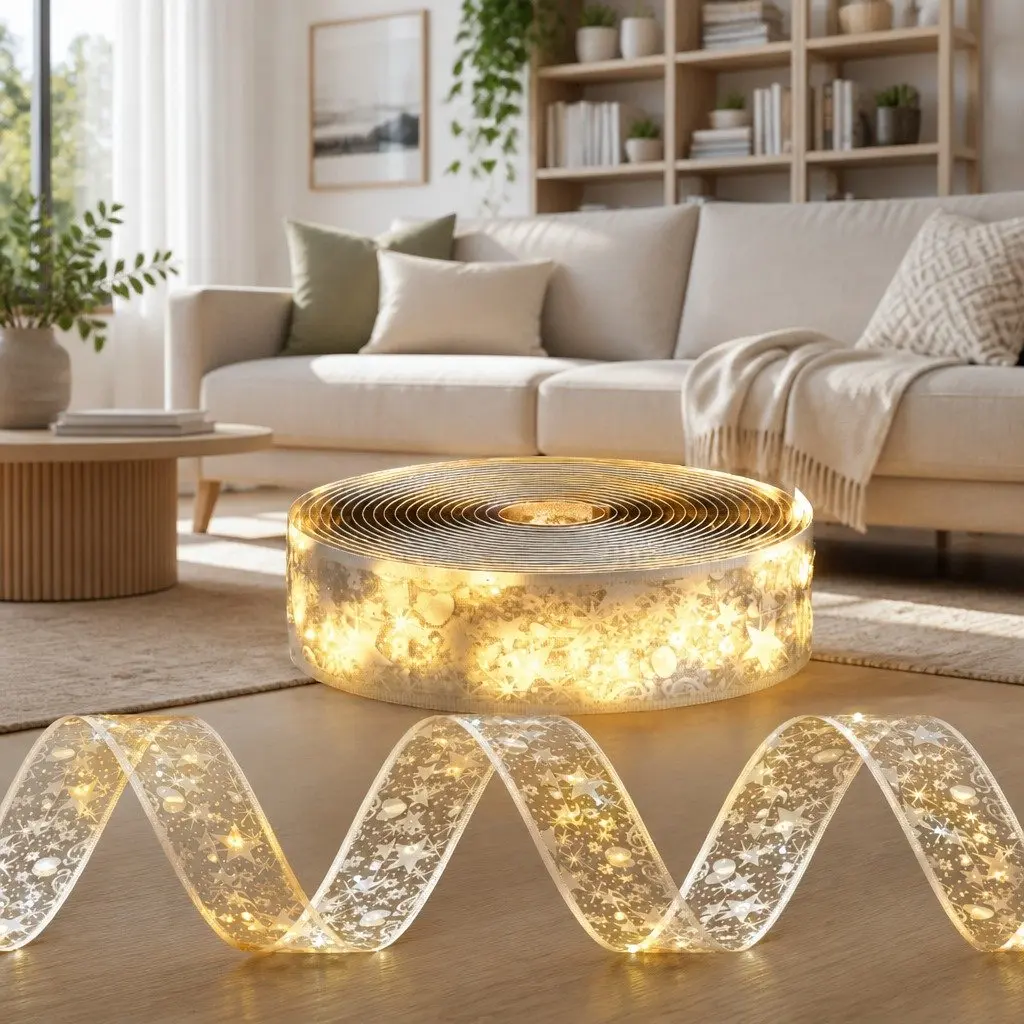 20M Christmas Lights 200 LED Warm White Ribbon String Indoor Outdoor