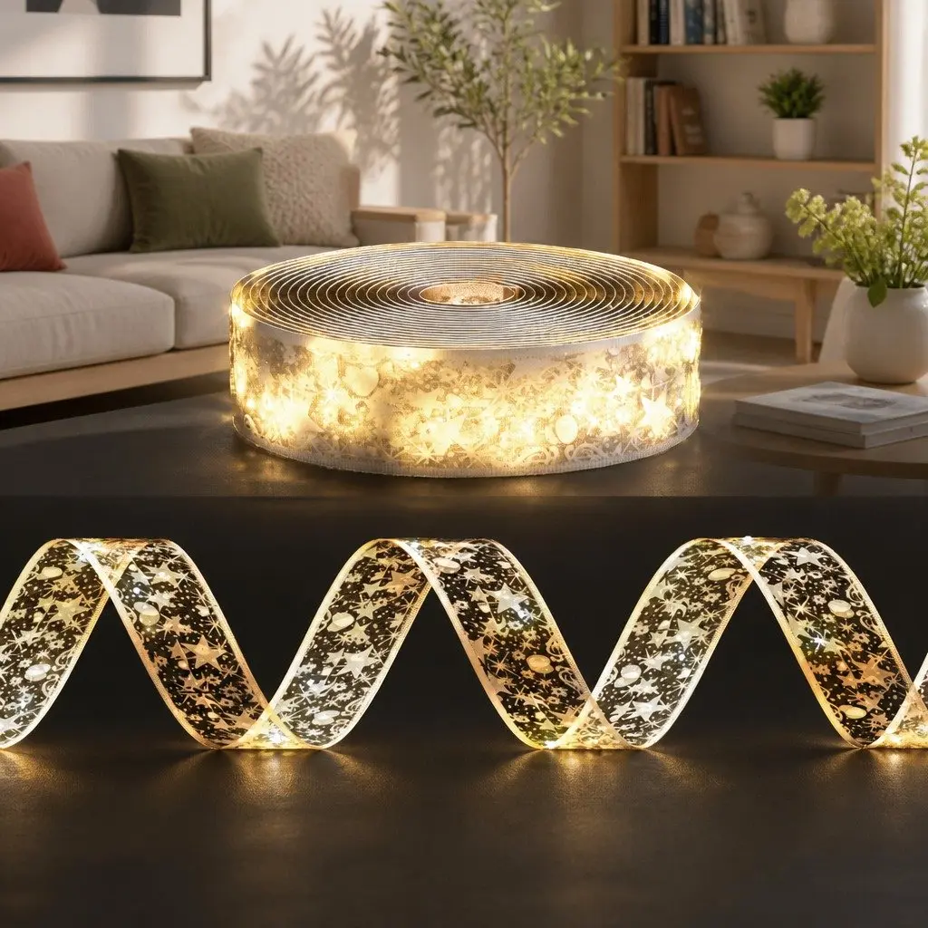20M Christmas Lights 200 LED Warm White Ribbon String Indoor Outdoor