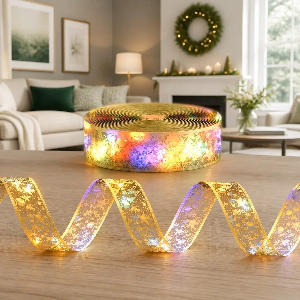 Lights 20M 200 LED Ribbon String Light Golden Christmas Xmas Indoor Outdoor