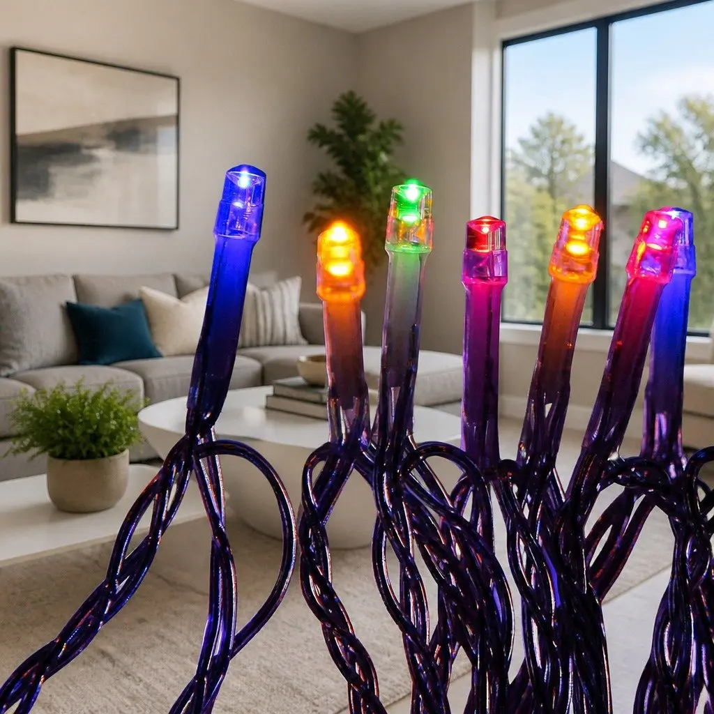 Christmas String Lights 50M Multi-Coloured LED Outdoor Indoor Lights
