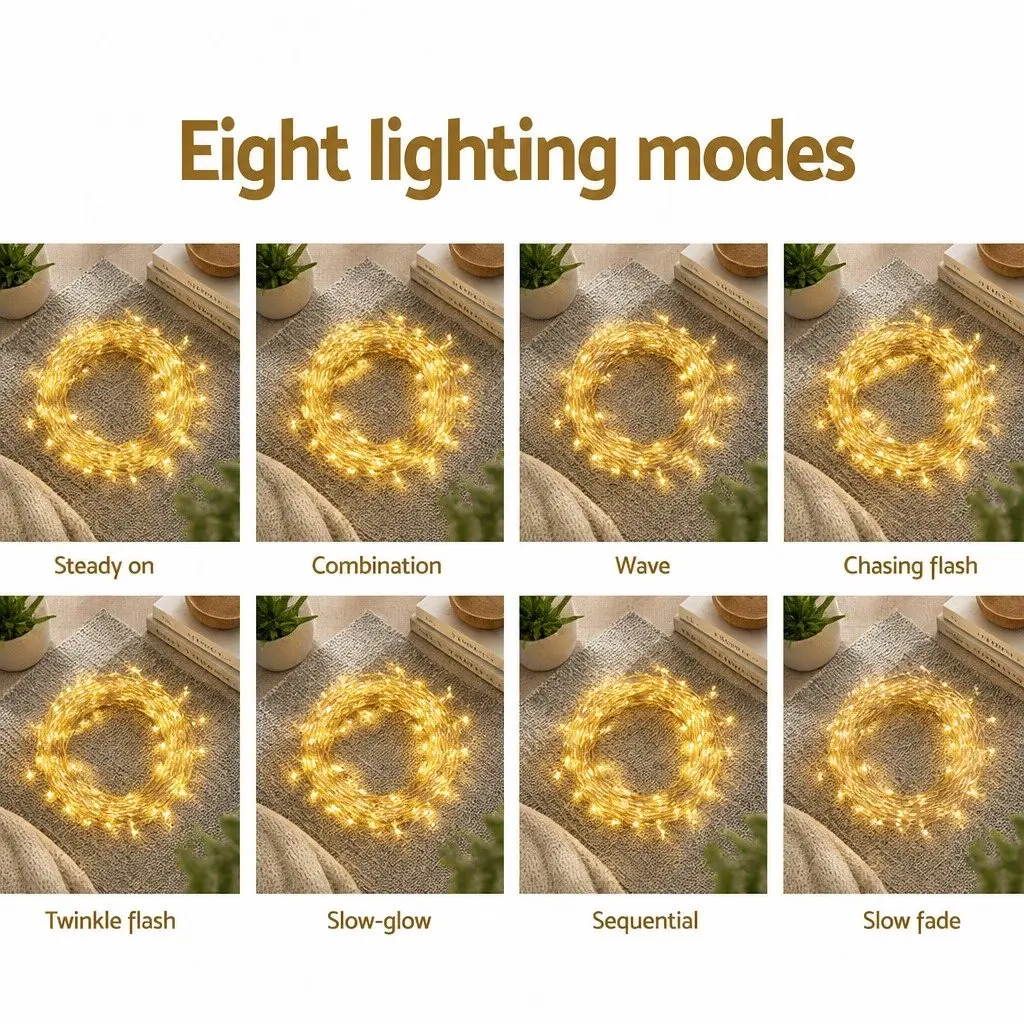100M String Lights Warm White LED 500 Bulbs Indoor Outdoor Decoration Christmas