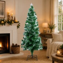 Fiber Optic Christmas Tree 1.8M 8 Flash Modes PVC Pine Needles Holiday