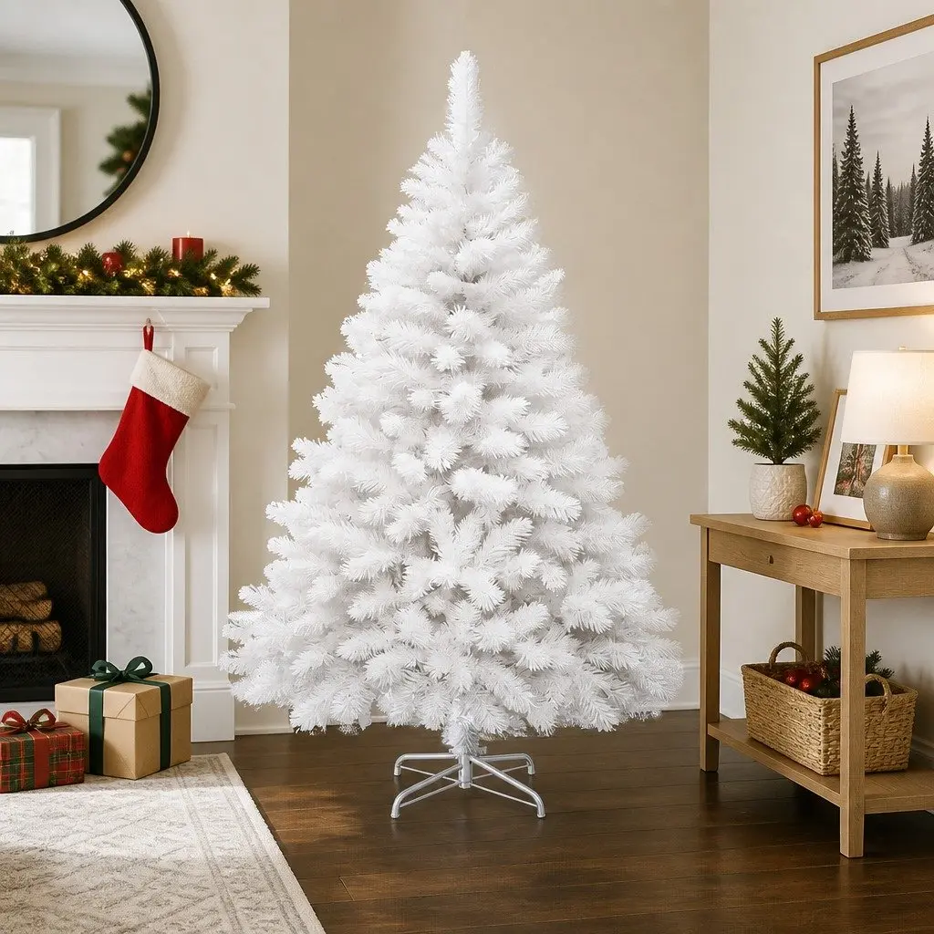 White Christmas Tree PVC 1.8M 670 Tips Indoor Outdoor Display