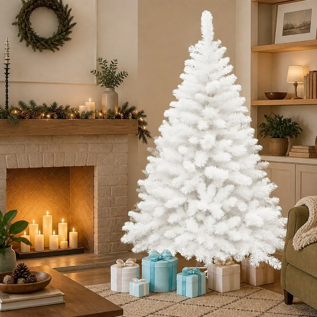 White Christmas Tree PVC 1.8M 670 Tips Indoor Outdoor Display
