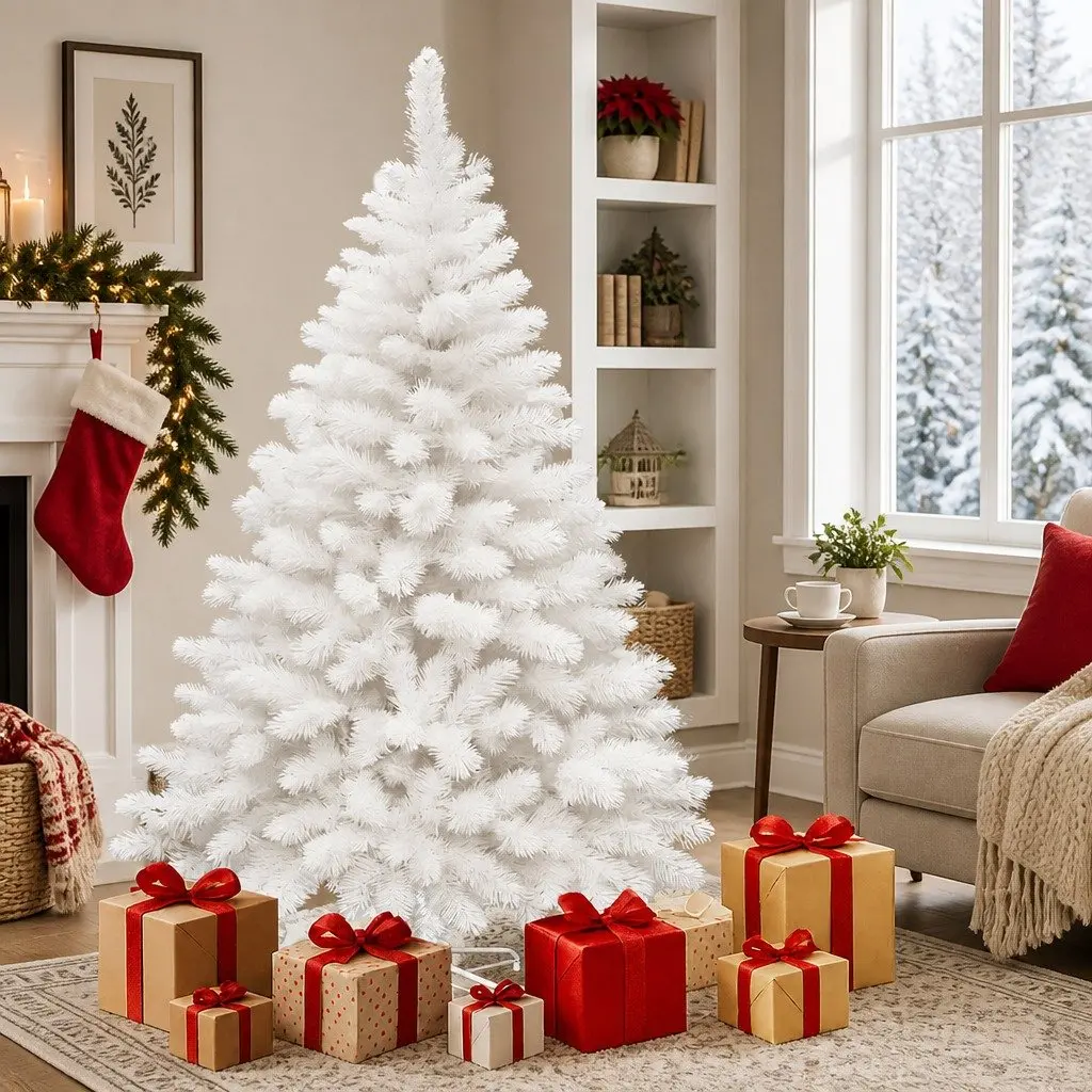White Christmas Tree PVC 1.8M 670 Tips Indoor Outdoor Display