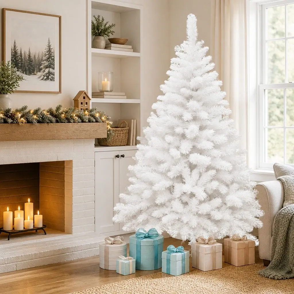White Christmas Tree PVC 1.8M 670 Tips Indoor Outdoor Display