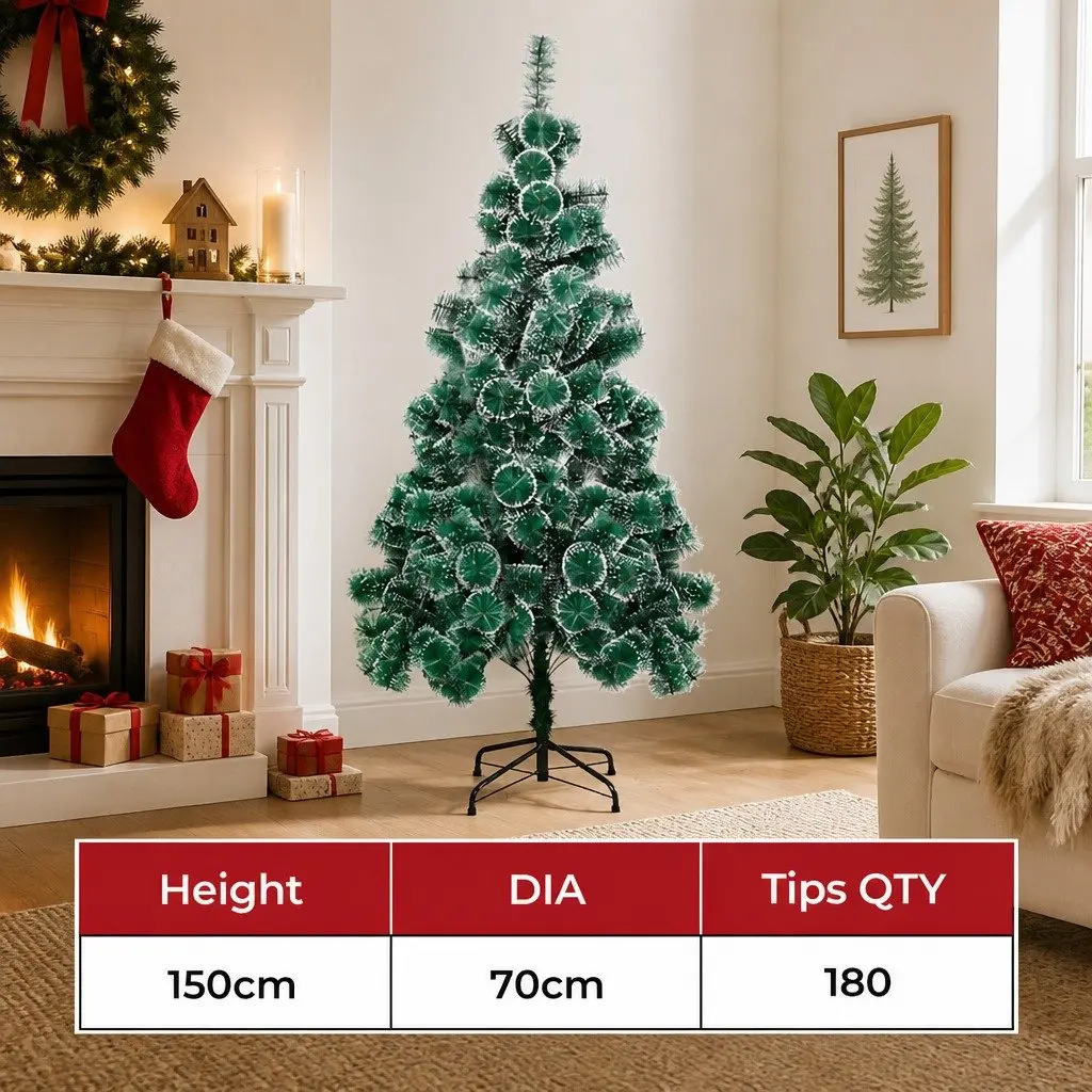 Artificial Christmas Tree Green PVC 1.5M Holiday Decoration