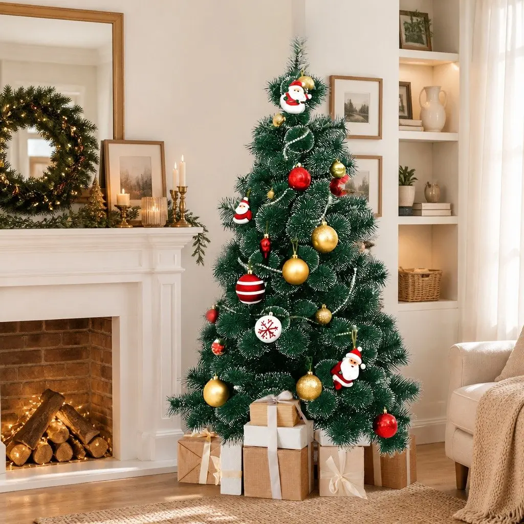 Artificial Christmas Tree Green PVC 1.5M Holiday Decoration