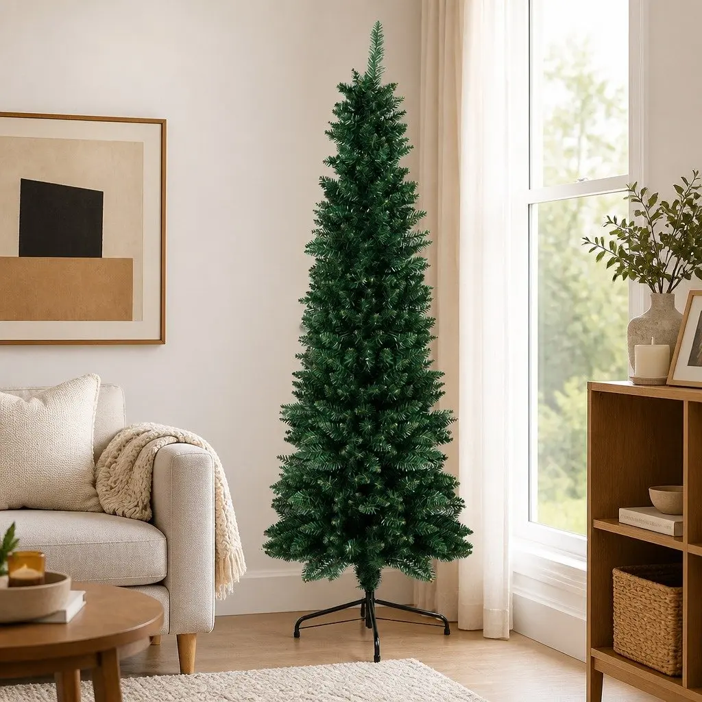Pencil Christmas Tree Slim PVC 1.8M Green Indoor Decor