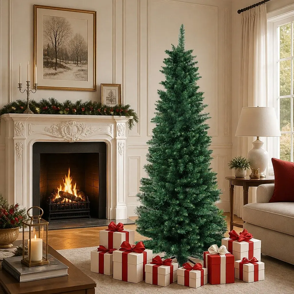 Pencil Christmas Tree Slim PVC 1.8M Green Indoor Decor
