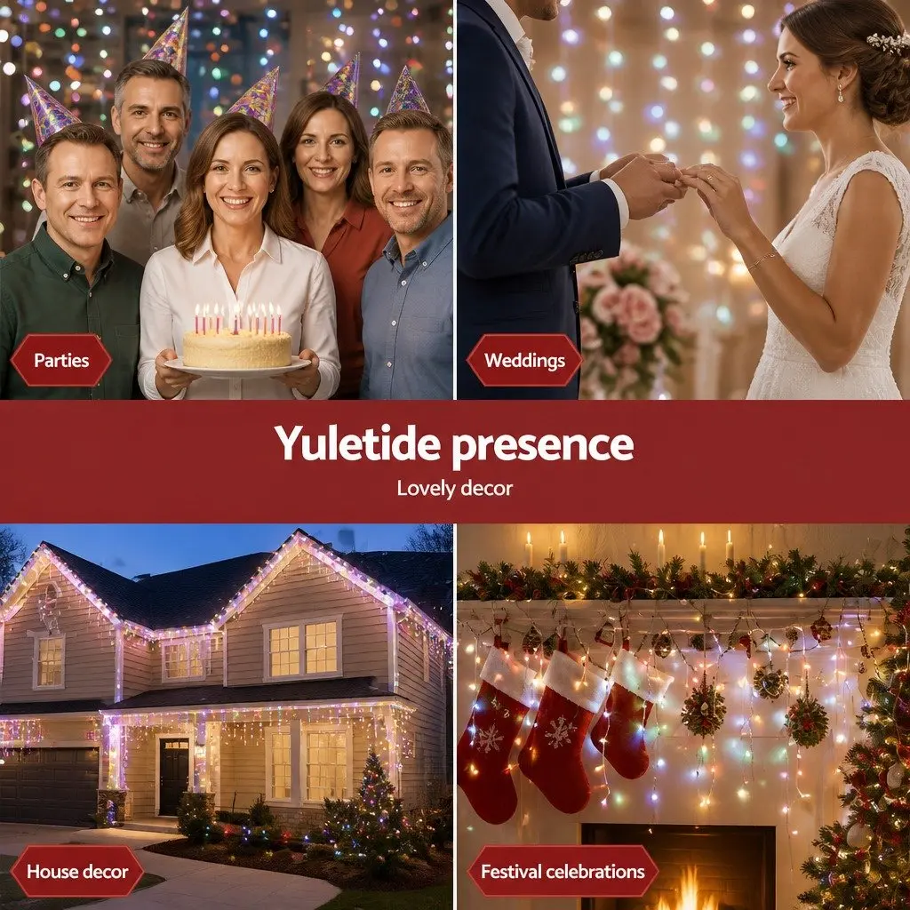 Icicle Lights Solar Powered 32M Multicolour 960 LED Outdoor Christmas Decoration