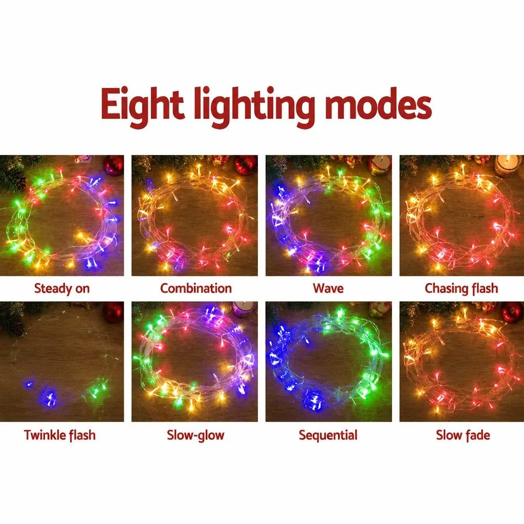 Icicle Lights Solar Powered 32M Multicolour 960 LED Outdoor Christmas Decoration