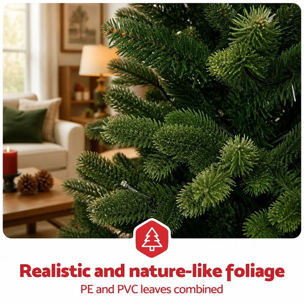 Pre-Lit Artificial Christmas Tree 1.2M PE PVC Green