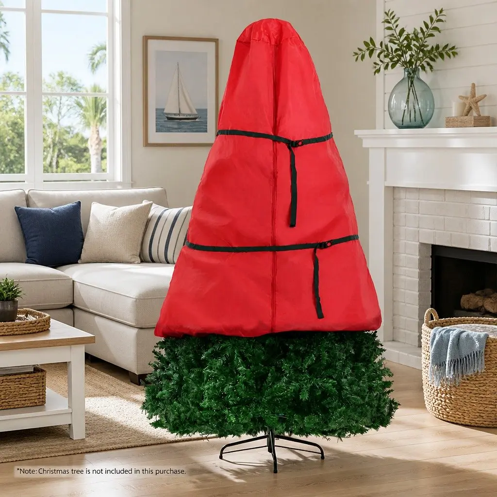 Christmas Tree Storage Bag Oxford Fabric Up to 8ft Red
