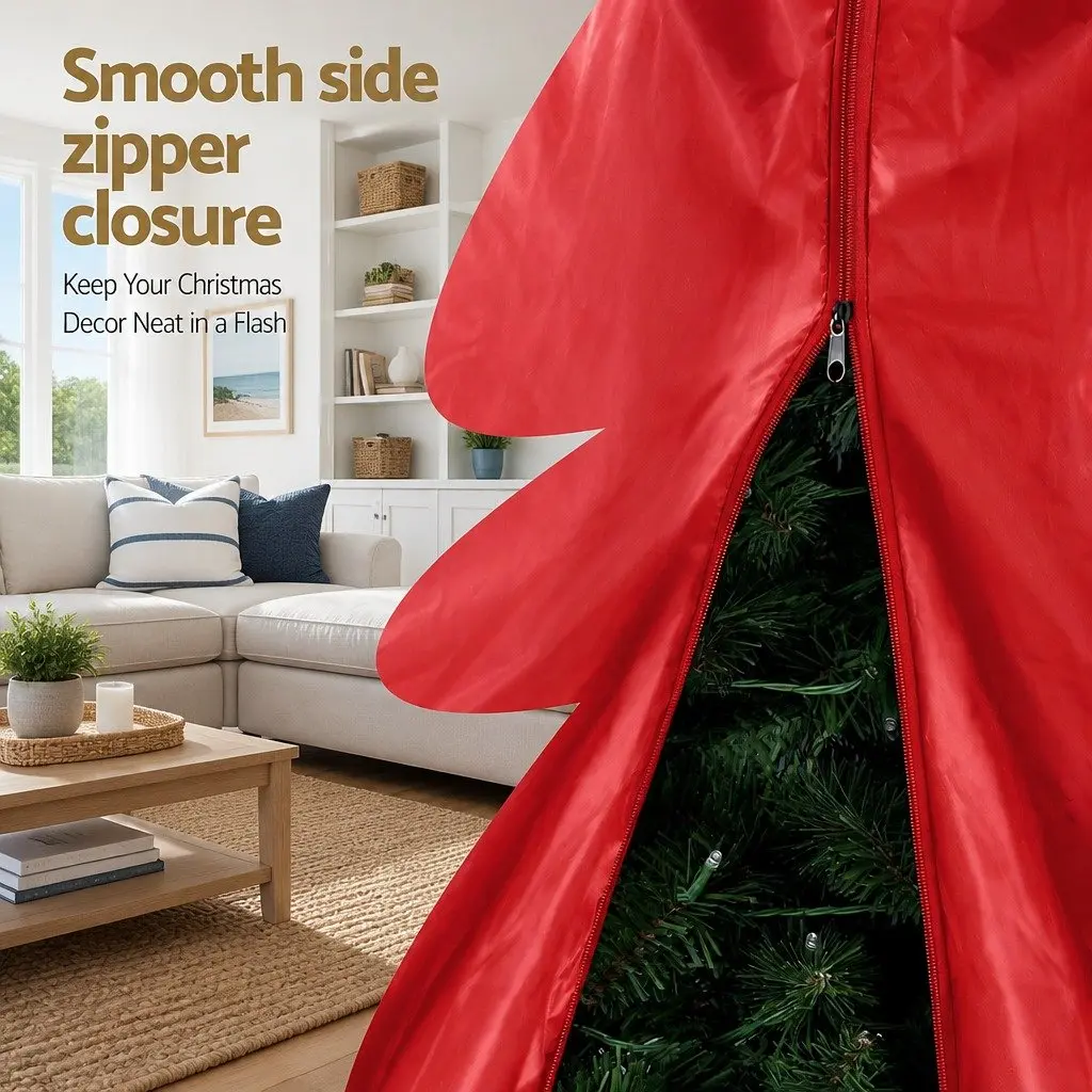 Christmas Tree Storage Bag Oxford Fabric Up to 8ft Red