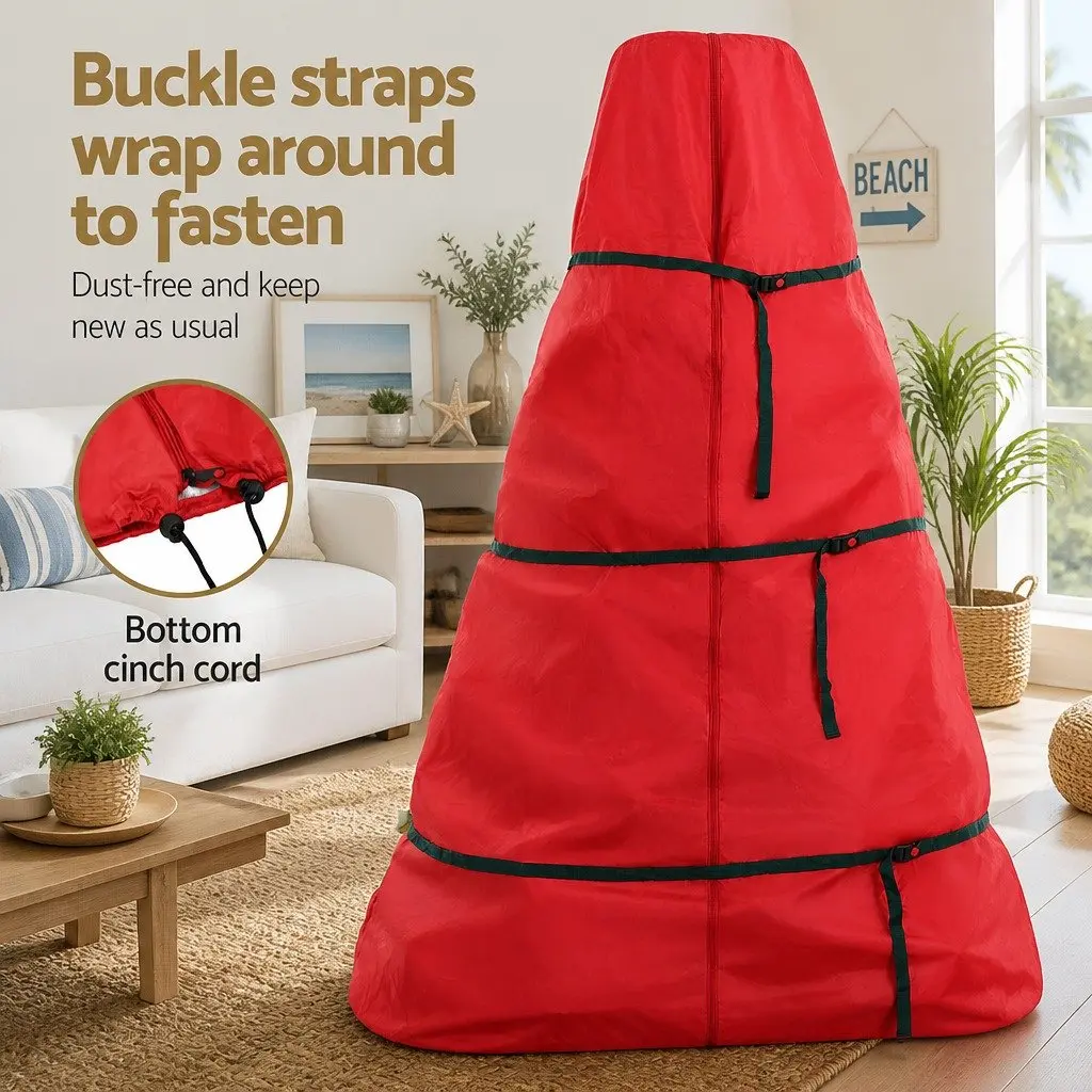 Christmas Tree Storage Bag Oxford Fabric Up to 8ft Red