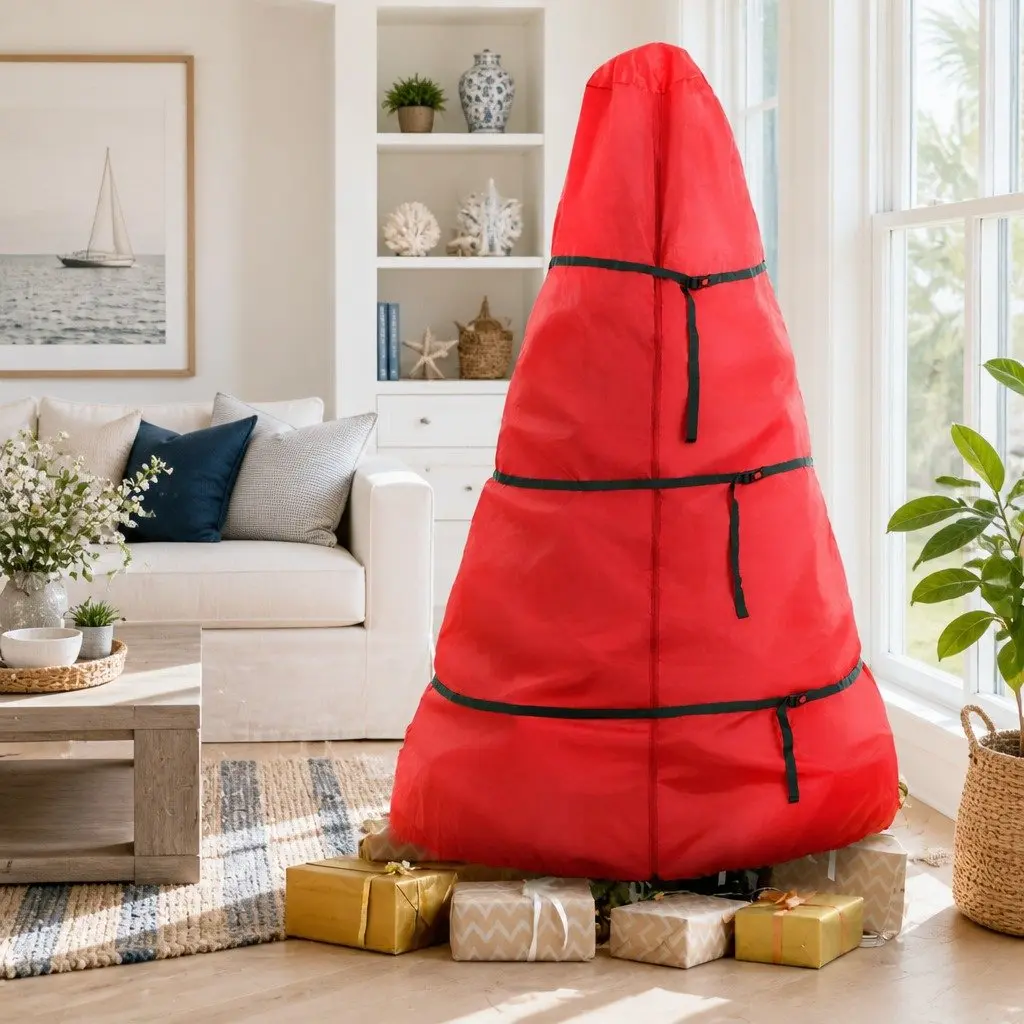 Christmas Tree Storage Bag Oxford Fabric Up to 8ft Red