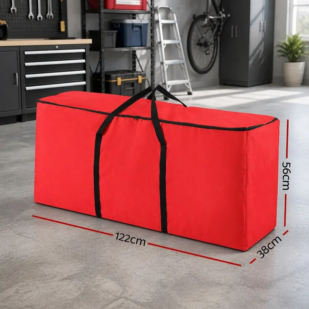 Christmas Tree Storage Bag Fits Up to 8ft Red Xmas Oxford Fabric Seasonal