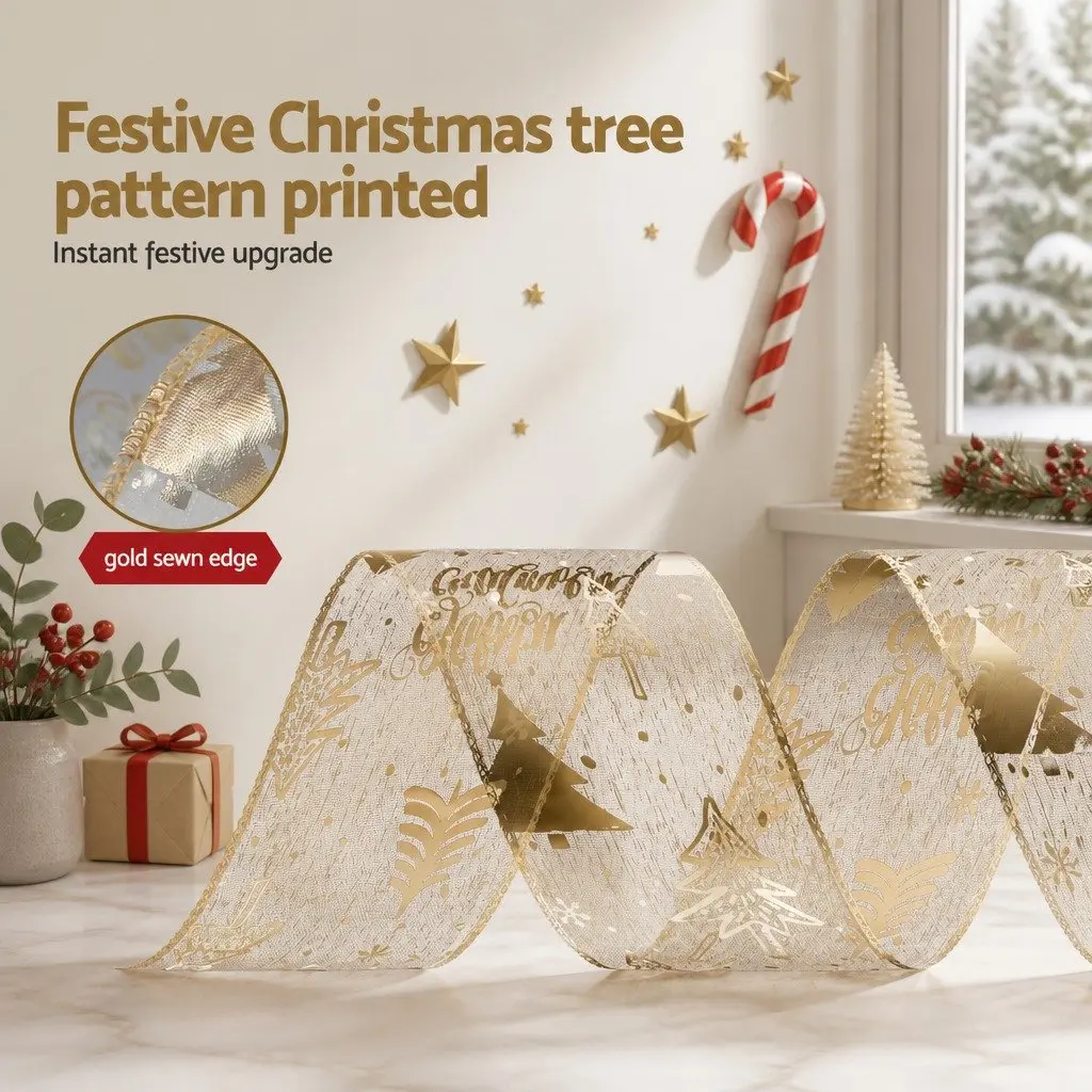 Christmas Tree Decoration Set Shatterproof Ornaments 34 Piece Gold Pink White