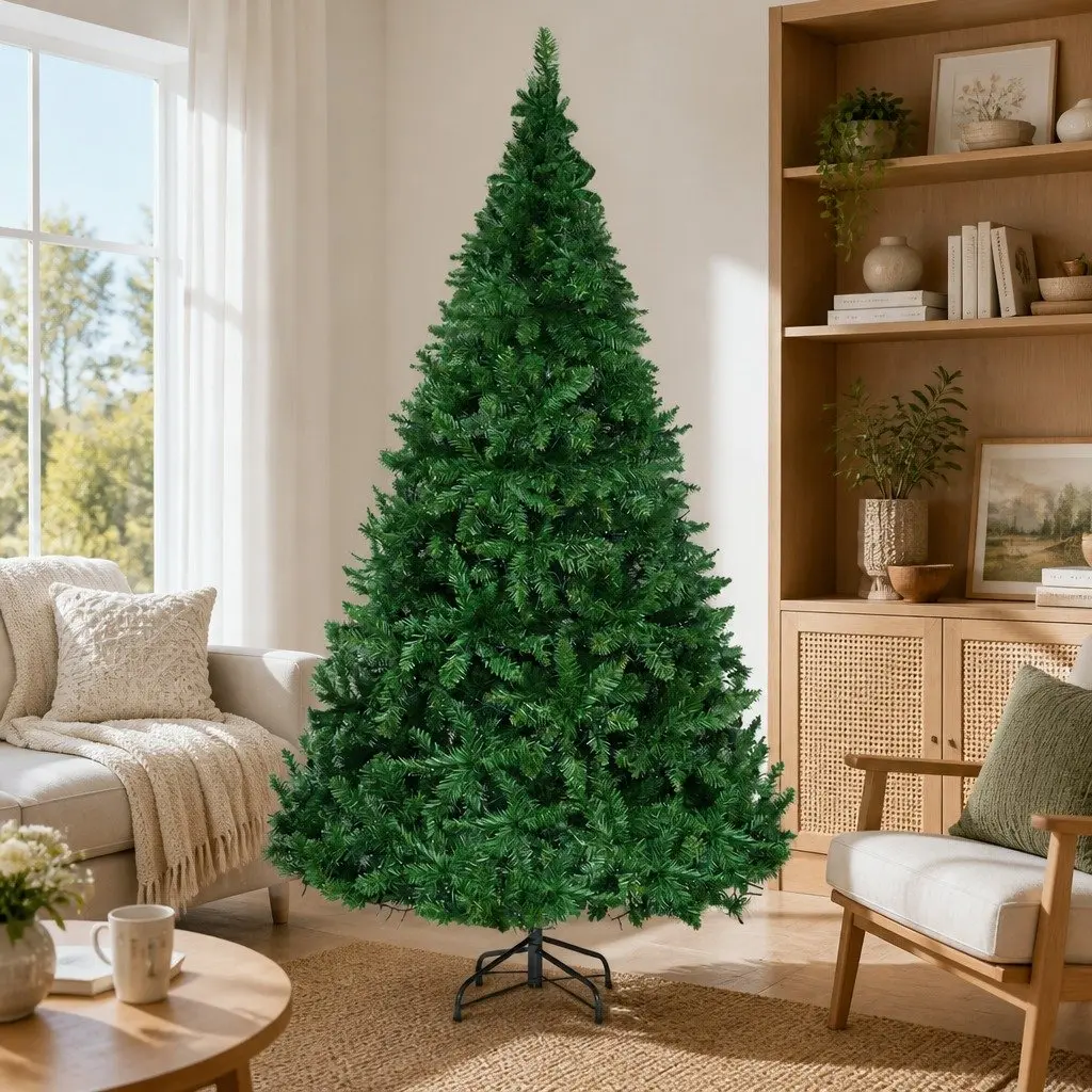 Pre-lit LED Christmas Tree Faux PVC 1.8m Green Warm White