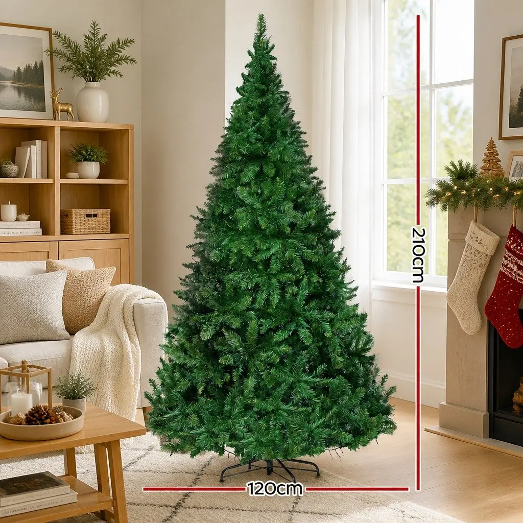 7FT Pre-lit LED Christmas Tree 1134 Warm White Lights Faux Xmas Decoration