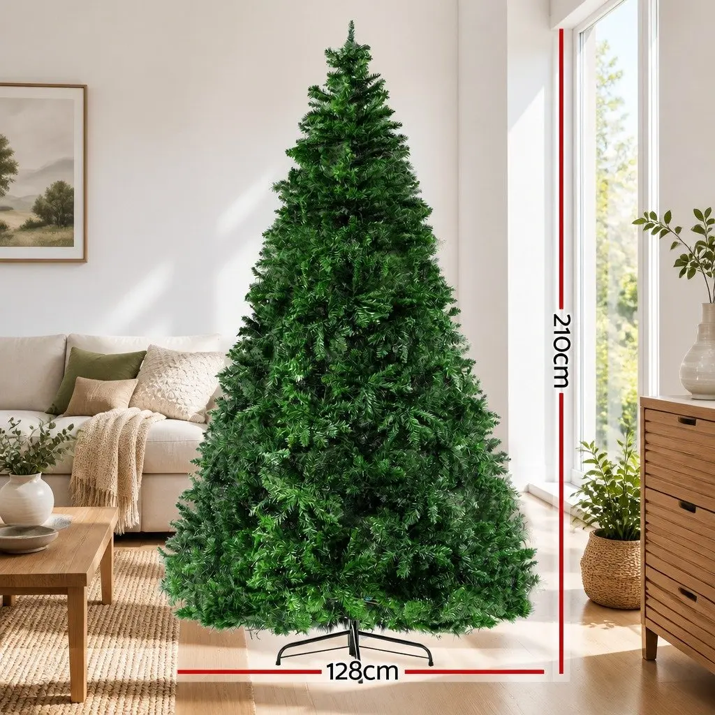 Christmas Tree Pre-Lit 2.1m Artificial PVC Multi Colour LED with 8 Light Modes