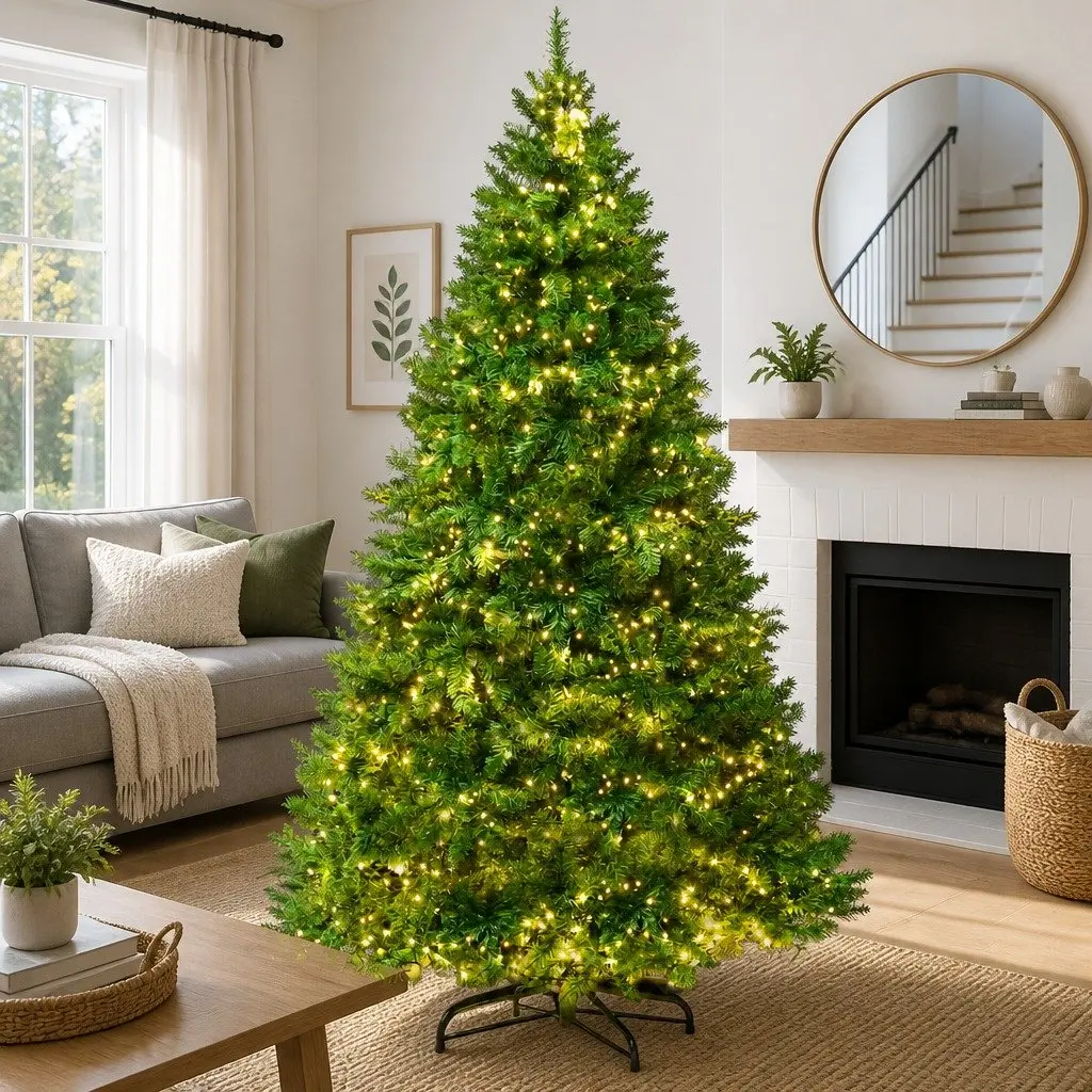 Christmas Tree Pre-Lit 2.1m Artificial PVC Multi Colour LED with 8 Light Modes