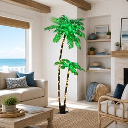 Perfect for Patios: 2.1m LED Christmas Palm Tree