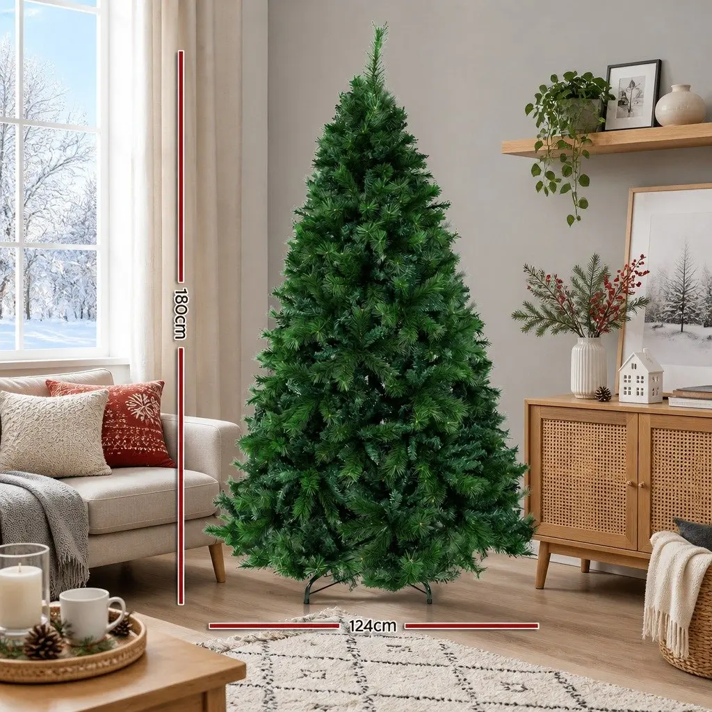 Christmas Tree Artificial PVC 1.8M Green Pine Holiday Decoration