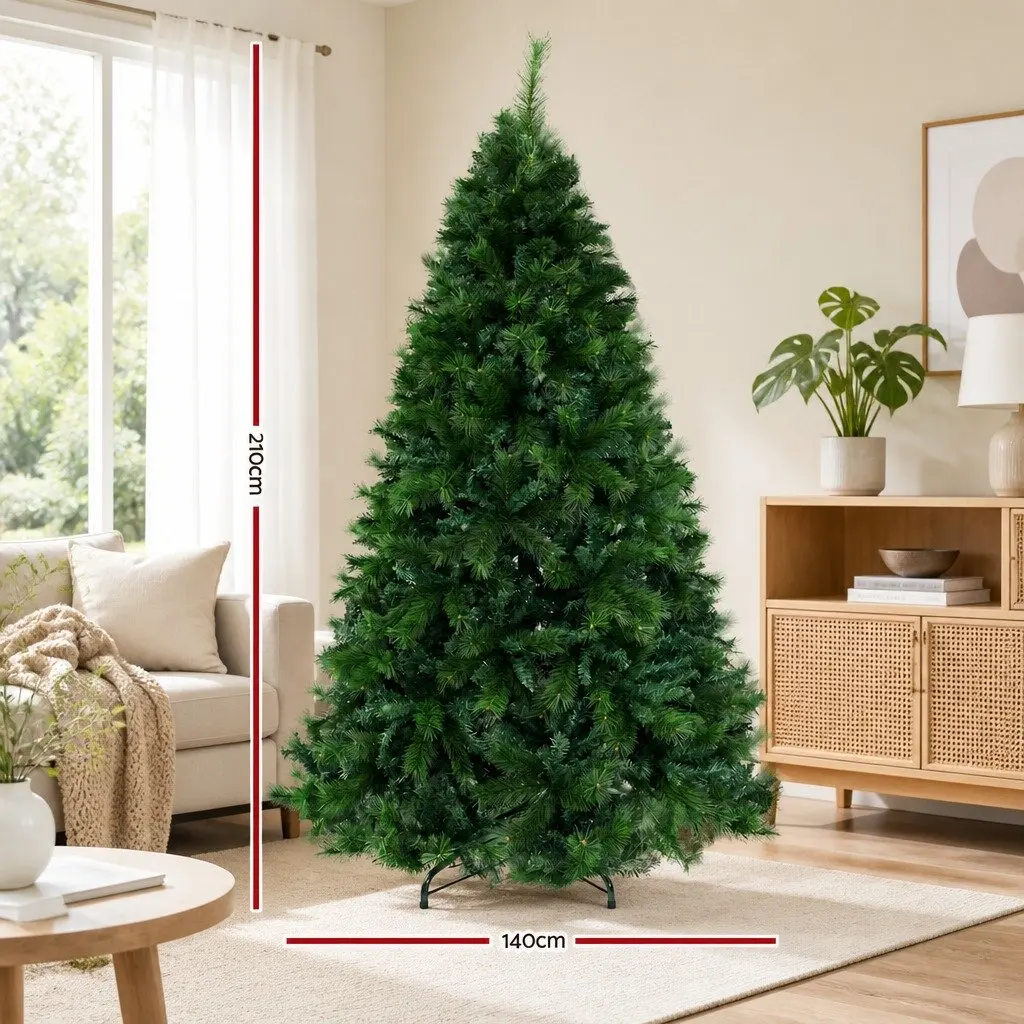 Christmas Tree 7FT Green Pine Needles 1584 Tips Xmas Decorations Faux Tree