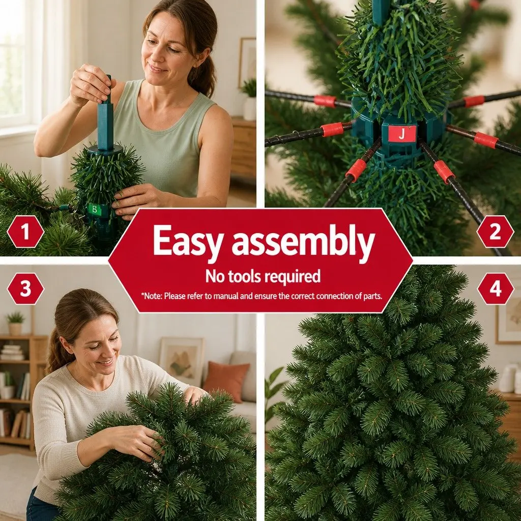 Christmas Tree 7FT Green Pine Needles 1584 Tips Xmas Decorations Faux Tree