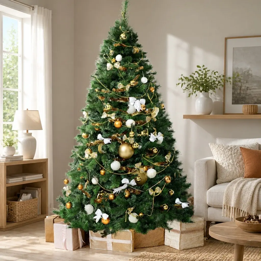 Christmas Tree 7FT Green Pine Needles 1584 Tips Xmas Decorations Faux Tree