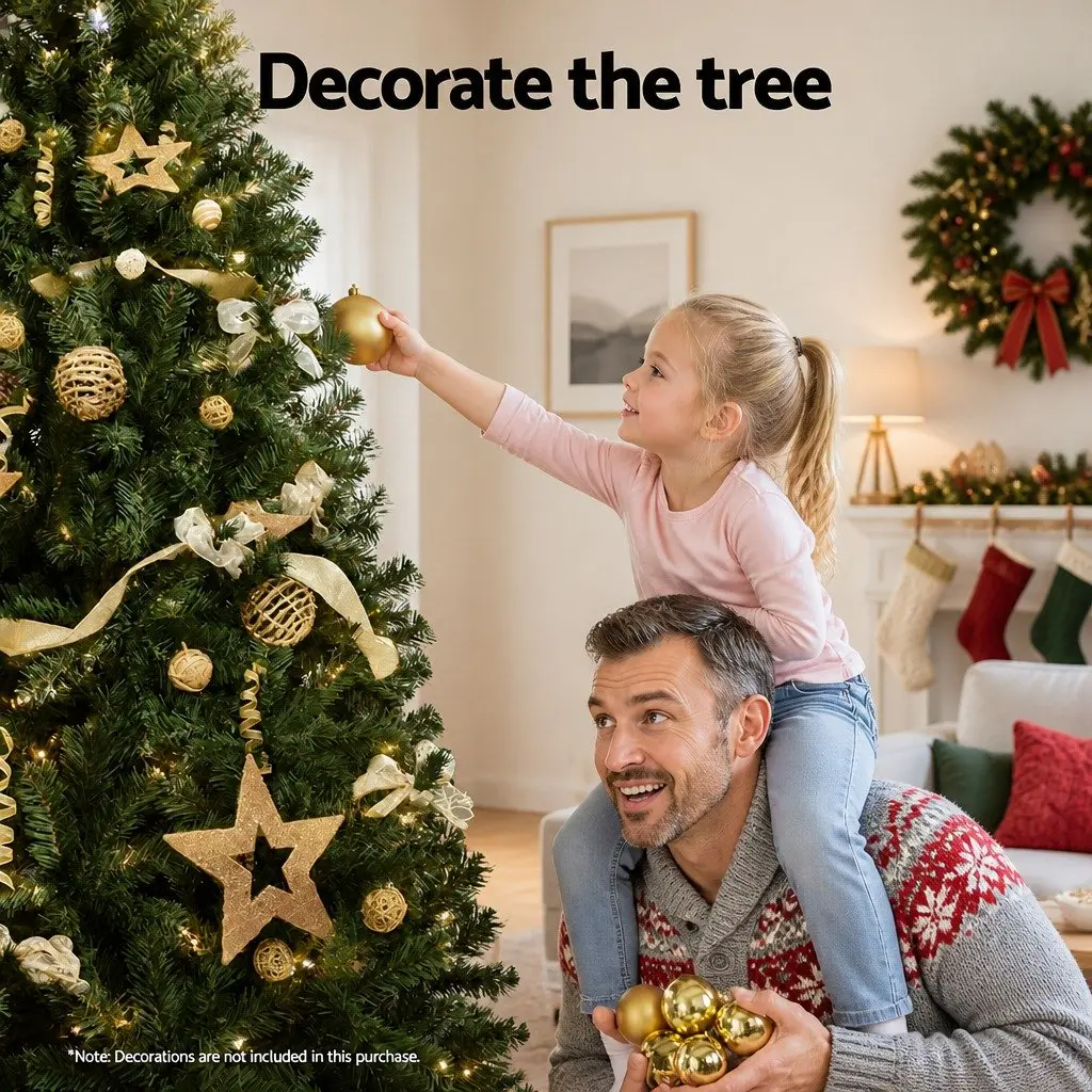 Pre-lit Green Christmas Tree 2.7M 9FT 2590 PVC Tips Warm White LED Lights