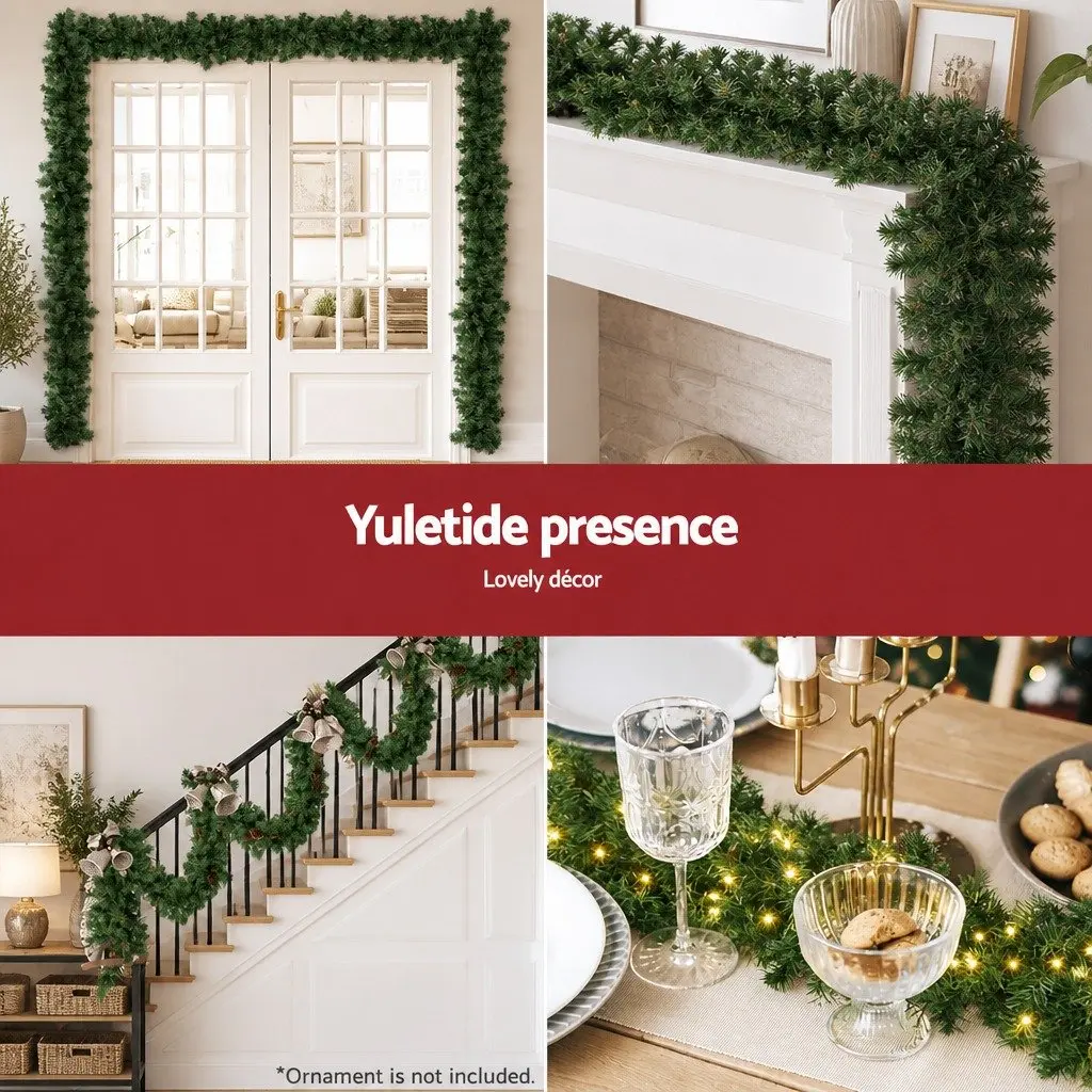 Christmas Garland 5 Meter Green Prelit PVC Warm LED Indoor Outdoor Decoration