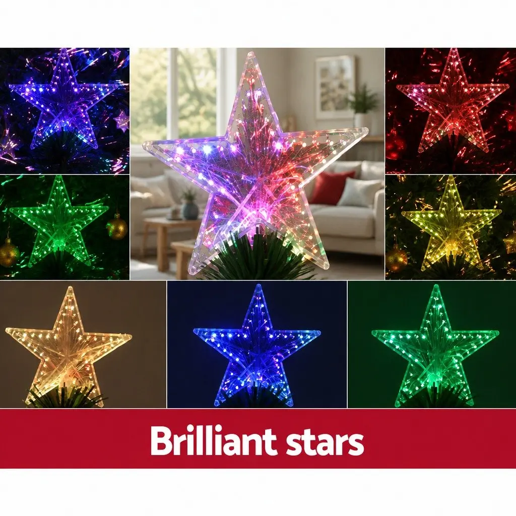 Optic Fibre LED Christmas Tree Pre-Lit 1.5m Multi Colour Holiday Decor