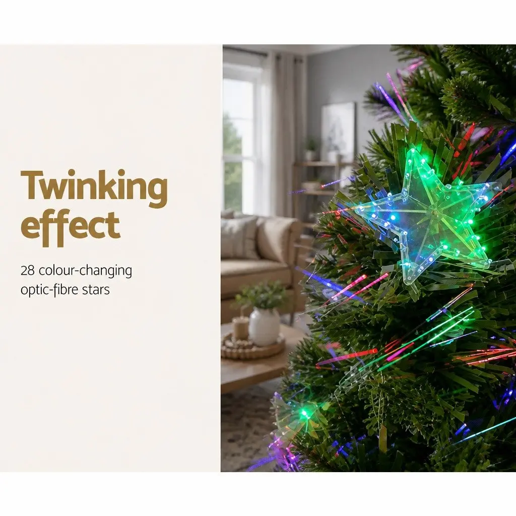 Optic Fibre LED Christmas Tree Pre-Lit 1.5m Multi Colour Holiday Decor