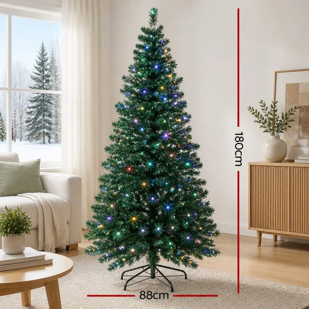 Christmas Tree Optic Fibre LED 6FT Green 300 Tips Multi Color Lights