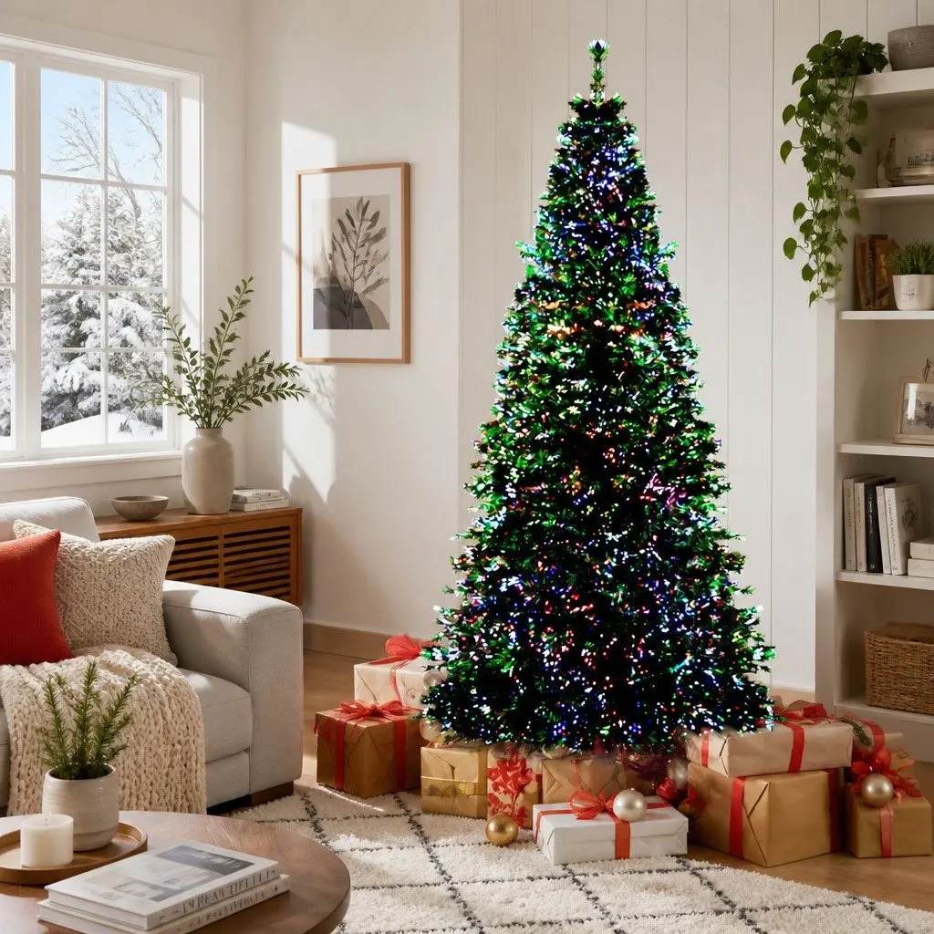 Christmas Tree Optic Fibre LED 6FT Green 300 Tips Multi Color Lights