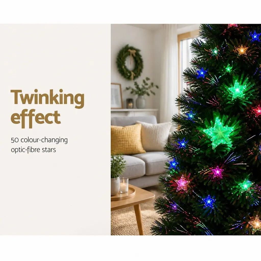 Christmas Tree 7FT Optic Fibre LED Xmas Tree Multi Colour Pre-Lit Home Decor