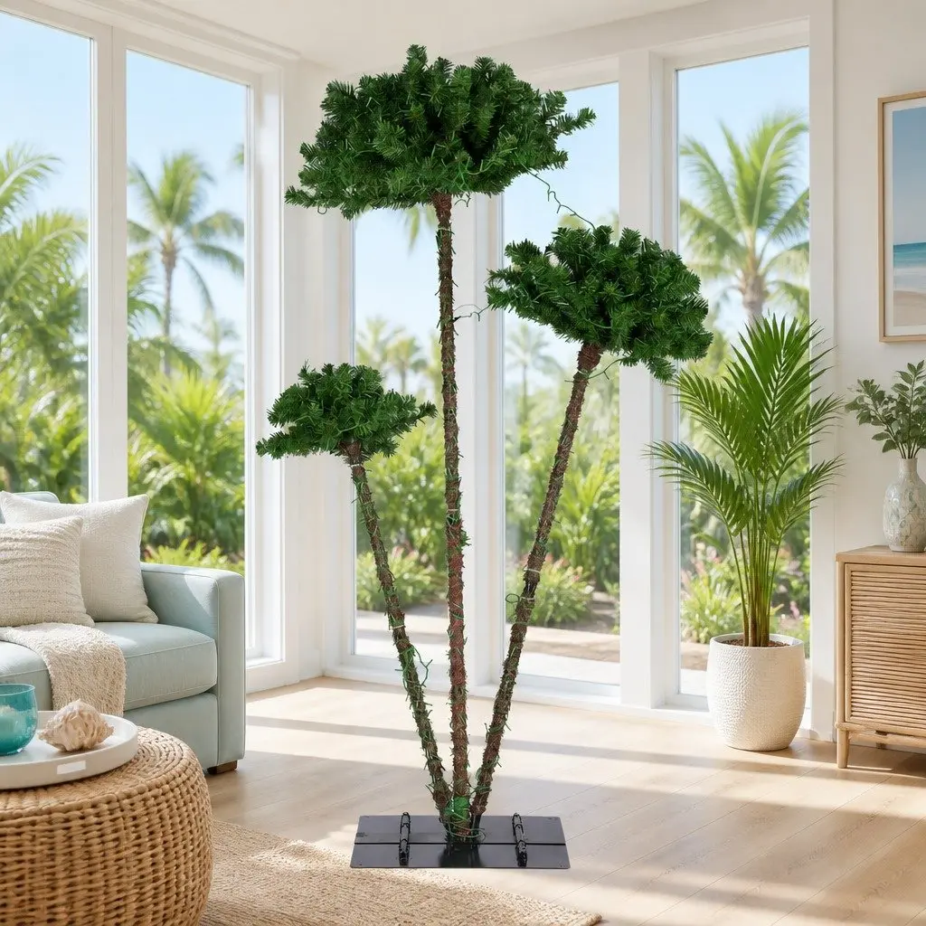 LED Christmas Palm Tree 3-in-1 Xmas Party Decor Indoor Outdoor 1.2/1.5/1.8M