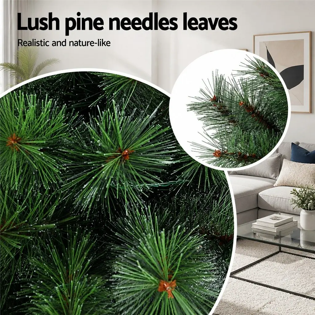 Christmas Palm Tree Set 1.5m 1m LED Warm Light Green Pine Needle Indoor Outdoor Decorations