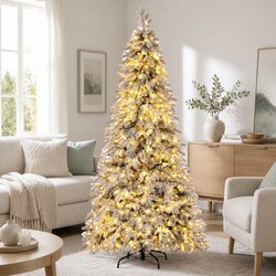 Perfect for Smaller Spaces: 2.1m Slim Pencil Christmas Tree with LED Lights