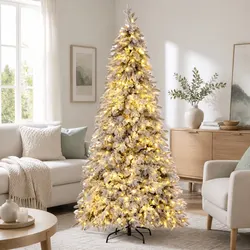 Perfect for Smaller Spaces: 2.1m Slim Pencil Christmas Tree with LED Lights