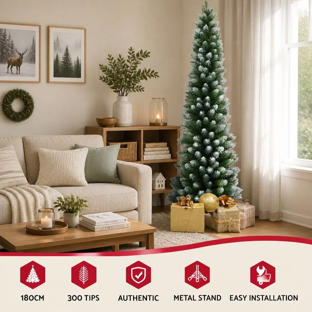 Christmas Tree PVC 1.8m Green Snowy 300 Tips